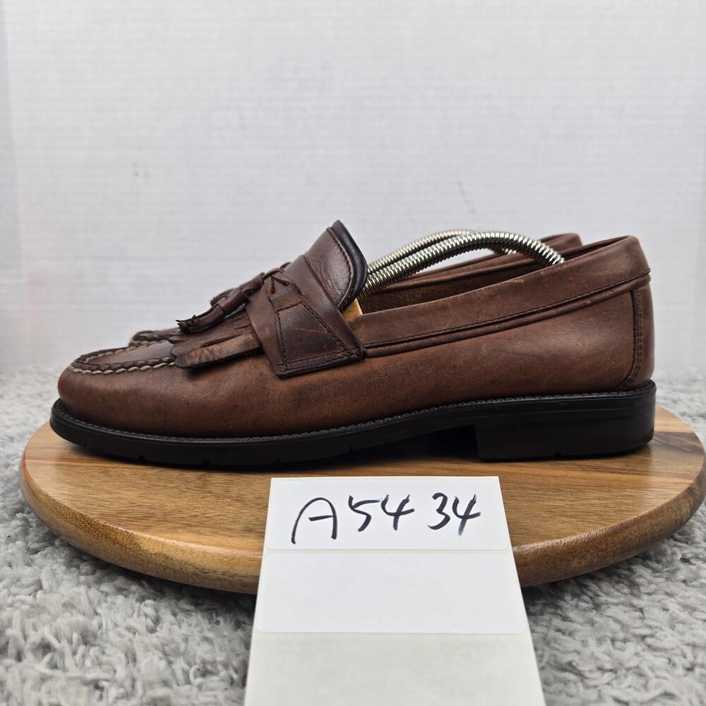G.H. Bass Mens 10M Phillips Brown Leather Casual Lifestyle Kiltie Tassel Loafer